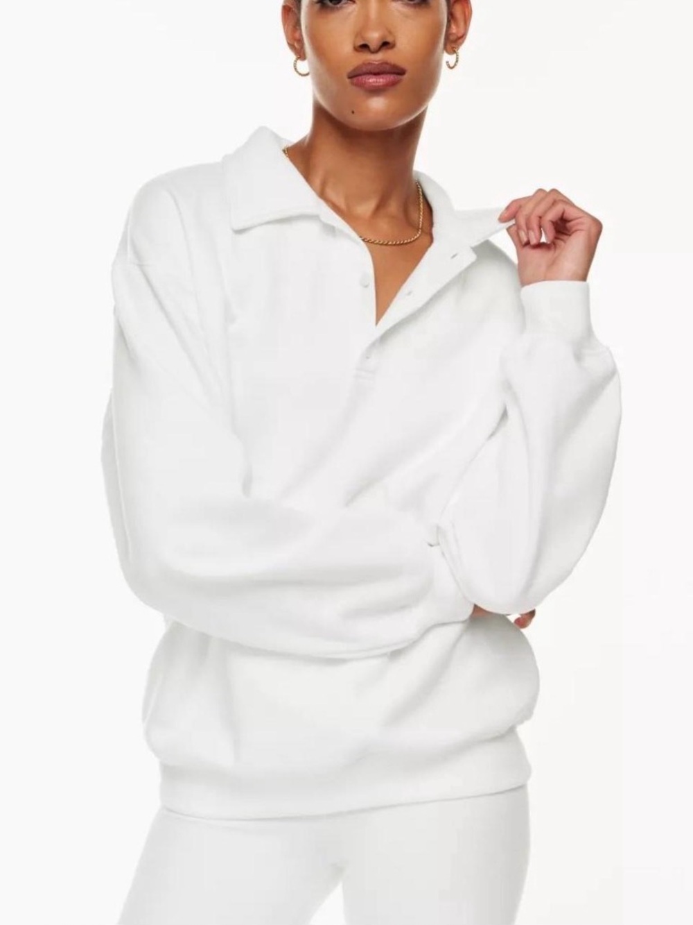Aritzia Polo White Pullover Sweatshirt